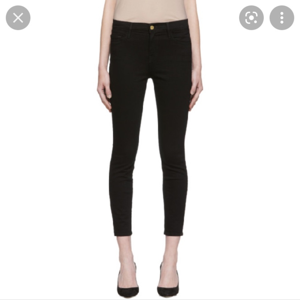 Frame Denim Black Ankle Jeans
